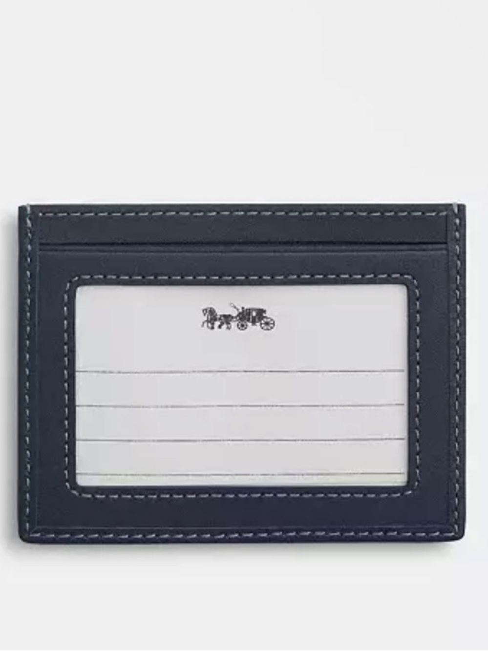 Coach Denim Signature ID Card Case in Blue and Navy - Picture 2 of 4